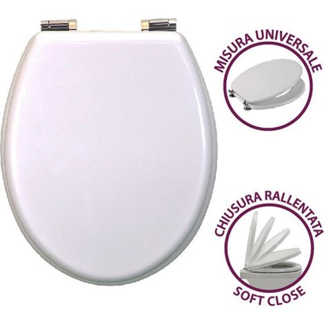 Trade Shop - UNIVERSAL-WC-SITZ AUS MDF-HOLZ MIT SOFTCLOSE-FUNKTION, WEISS LACKIERT - -3,5 - (1/3)