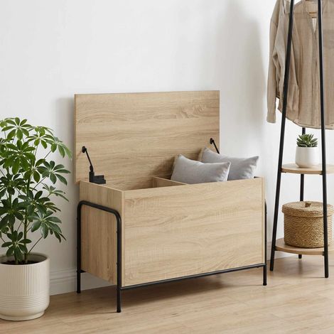 vidaXL Caja de Almacenamiento Roble Sonoma 80 x 40 x 49,5 cm (1/5)