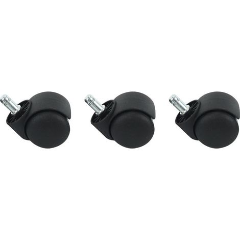 50mm Chaise De Bureau Roulettes Roulettes - Jeu De 5 - Noir (1/3)