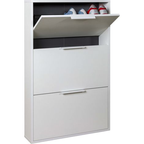 SCARPIERA 3 RIBALTE SLIM CM. 65X15X105 H BIANCO