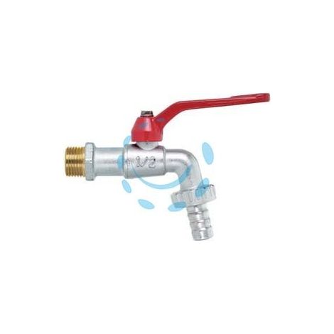 RUBINETTO A SFERA CON MANIGLIA A LEVA - M 3/8" con portagomma F 3/4"
