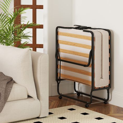 Lit Pliable 80 x 200 cm avec Matelas en Mousse à Mémoire de Forme & Fibre Hypoallergénique Lit pour Invités Pliable Fabriqué en Italie (1/3)