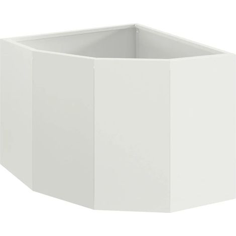 Jardinière d'angle moderne pour jardin terrasse 45 x 45 x 35 cm en acier blanc (1/5)