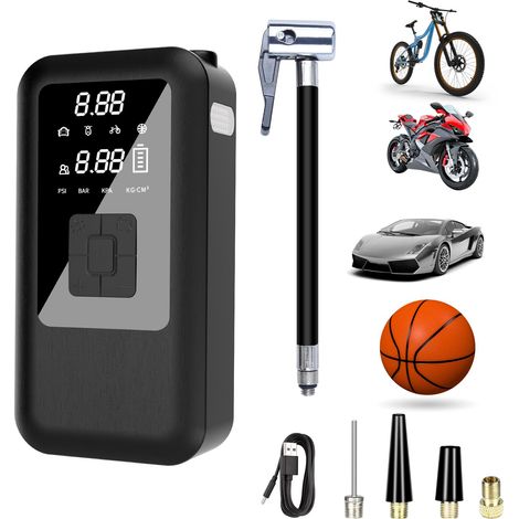 Longziming – Pompe à air électrique 6000mAh – Compresseur portable sans fil 150PSI – Affichage numérique – 4 modes de gonflage – Rechargeable pour pneus de moto et voiture