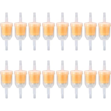 16 Pieces Inline Fuel Filters, Fuel Filters, Universal Fuel Filter with Filtration Speed for 6-8mm Motorcycle, Scooter, Motorbike, Generator, Lawn Mower, Auto (1/5)