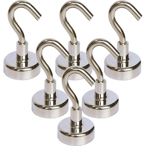 6 Magnethaken, 9 kg Haltekraft, starke Magnete (1/5)