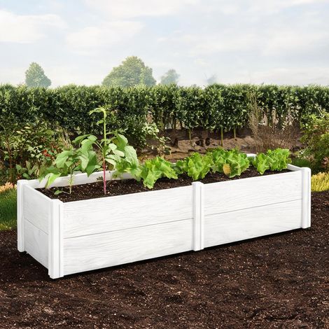 Porte-plantes coloris blanc en plastique 197 x 54 x 33 cm (1/5)