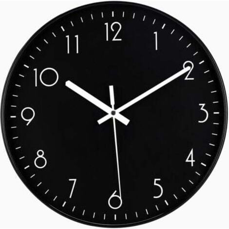 Orologio da parete moderno silenzioso da 30 cm, senza ticchettio, con movimento al quarzo di alta qualità, alimentato a batteria, di facile lettura, adatto per la camera da letto.