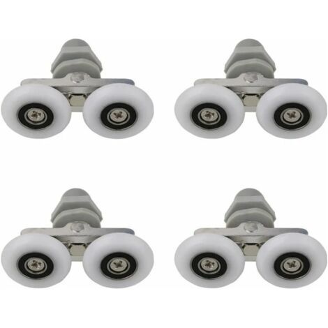 BUNTHAUS Roulettes Doubles pour Porte de Douche Roulettes pour Porte de Douche Roulettes Coulissantes Porte Salle de Bain Douche Rouleau de Douche de Rechange,Pièces de rechange pour salle de bain 23m (1/4)