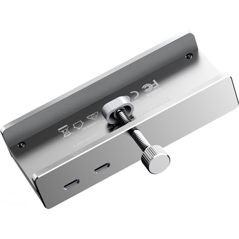 Hub MH5PMM con morsetto di fissaggio, USB-C / USB-A, SD, TF, 3,5 mm, audio - Argento (1/2)