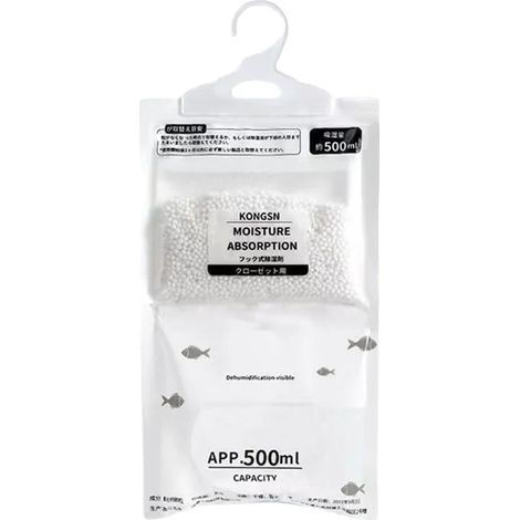 Absorbeur d'humidité, design suspendu, prévient la moisissure et le mildiou, BLANC-a, 5PCS (1/2)