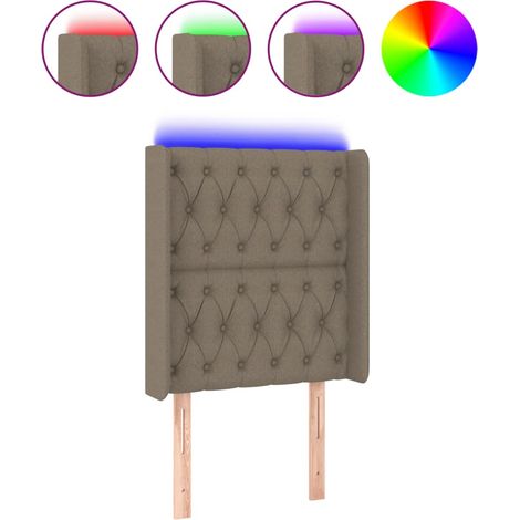 Maison Exclusive - Cabecero con LED de tela gris taupe 83x16x118/ (1/5)