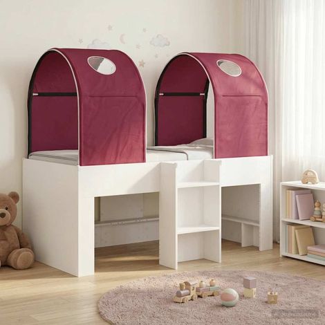 Cama con Túnel 4 uds. Blanco y Rojo Madera de ingeniería (1/5)