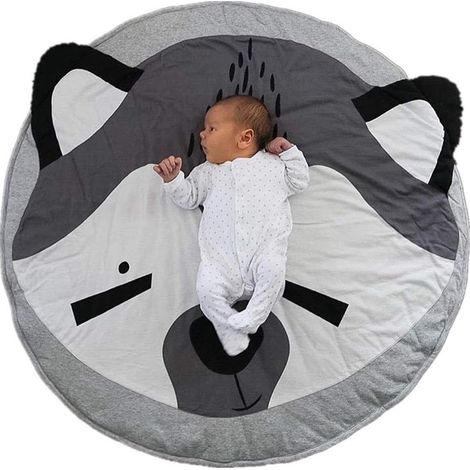 Tapis de jeu rond pour bébé, coussin d'éveil, tapis de climatisation pour chambre d'enfant (1/4)