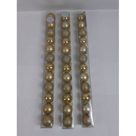 DECO - Boules de Noël dorées - Finition pailletée et lisse - Idéal décoration fêtes - Voir photos pour détails - NEUF (1/2)