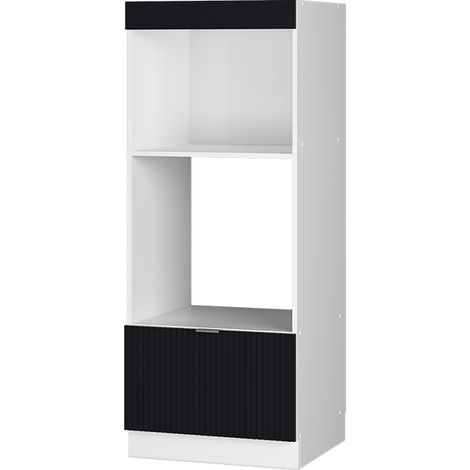 Armoire micro-ondes Fame-Line, Noir rayé, 60cm ouvert, Vicco (1/5)