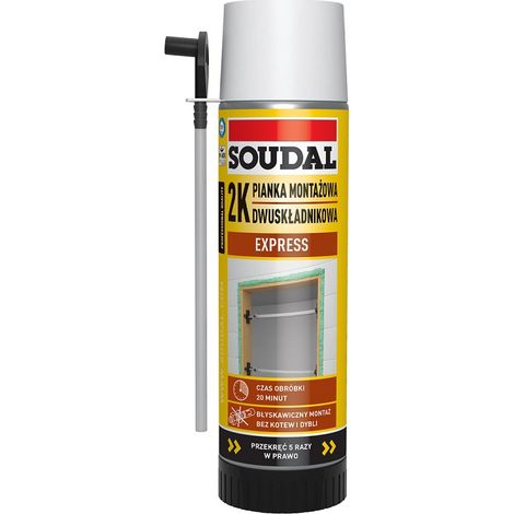 Mousse Pistolet Soudal Soudafoam 2K, 400 ml, Mousse Polyurethane Bi-Composant