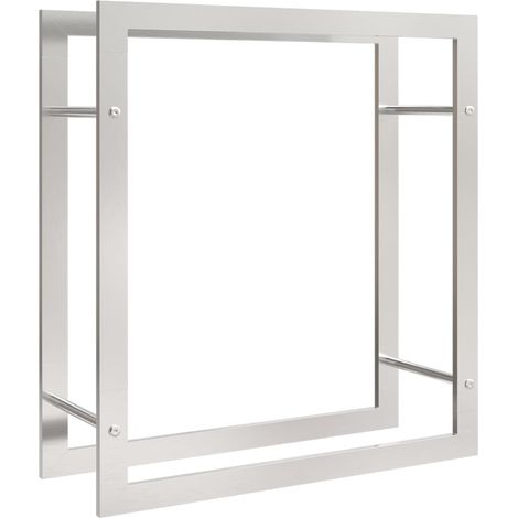 Portant de bois de chauffage 80 x 28 x 86 cm acier inoxydable Argent (1/5)