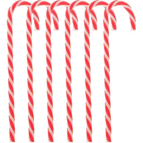 Lot de 6 piquets de jardin en forme de canne à sucre, marqueurs de chemin, décoration créative pour sapin de Noël, cadeau (1/2)