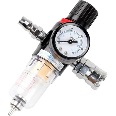 1/4"-Druckluft-Wartungseinheit, Druckluftregler, Zubehör mit Wasserabscheider und Schnellkupplungen für Druckluftkompressor, Filter und Druckluftwerkzeuge (1/5)