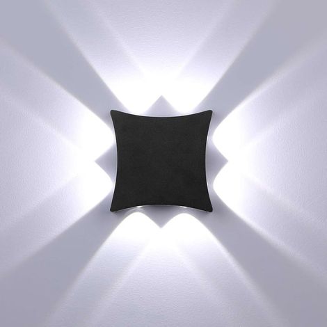 LED-Wandleuchte für den Innen- und Außenbereich, 8 W, IP65 wasserdicht, Schwarz, Wandbeleuchtung für Badezimmer, Flur, Kinderzimmer, Treppenhaus, Wohnzimmer, Schlafzimmer, Kaltweiß (1/5)