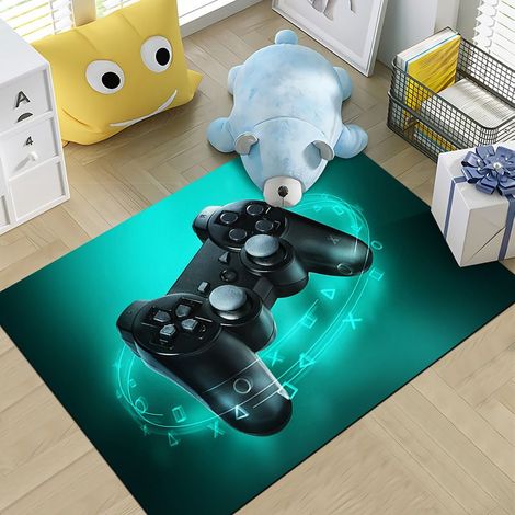 Tapis de sol moderne pour chambre ado, motif jeu vidéo 3D avec manette, garçon, salon, graffiti, console de jeu, 120x160 cm