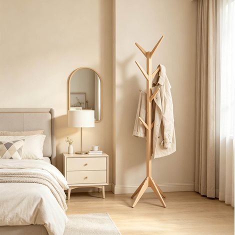Mueble perchero de madera 180 cm 8 ganchos OKMYHOME (1/4)