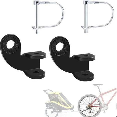Attelage pour Remorque à Vélo - KZQ - Acier de Haute Qualité - Résistant à la Rouille - 2 Pièces - Compact (1/4)