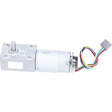 Moteur à engrenage à vis sans fin auto‑bloquant, réducteur de vitesse haute torsion 470 tr/min, 12V DC avec encodeur (1/5)
