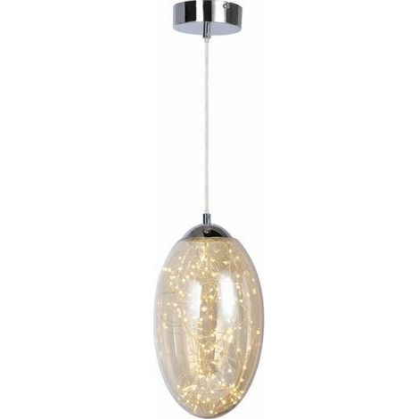 Lampada sospensione Irma LED 15W cromo vetro Ø20 Reality