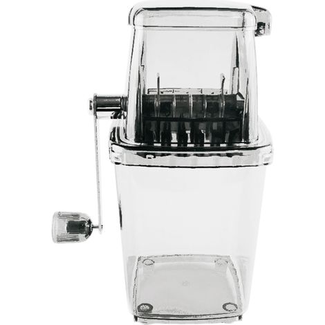 Broyeur à glace manuel à manivelle, mini hachoir à glace domestique pour boissons, transparent (1/5)