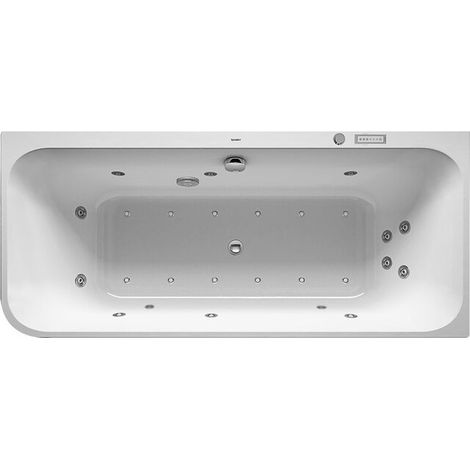 Baignoire Bain à remous rectangulaire HAPPY D.2 Ecke r 180 l 180x80 blanc, 2 dossiers Combi-Syst E