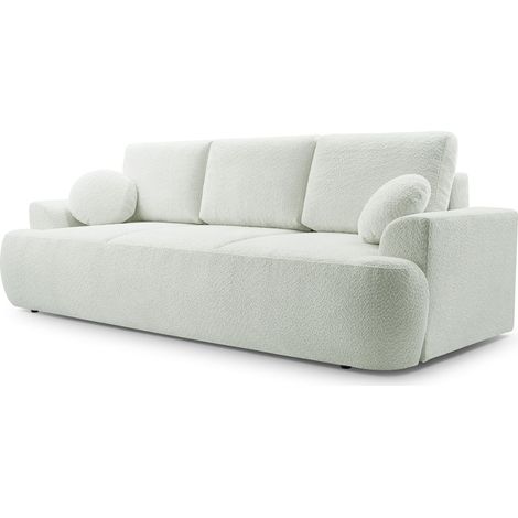Selsey Barletto – 3-Sitzer-Sofa mit Schlaffunktion und Stauraum, Bouclé, Creme (1/5)