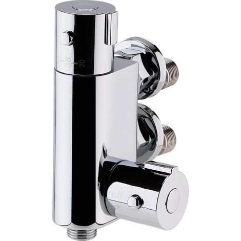 Nuie Chrome Vertical Thermostatic Bar Valve with Bottom Outlet - VBS023 (1/6)