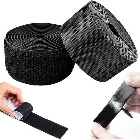 Rollo de cinta adhesiva de velcro, 50 mm x 5 metros, con adhesivo extrafuerte de doble cara, para ventanas, alfombras y cortinas.