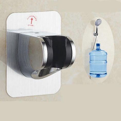 Barre de douche murale amovible et auto-adhésive, angle réglable, étanche, robuste, idéale pour les salles de bain d'hôtel. (1/5)