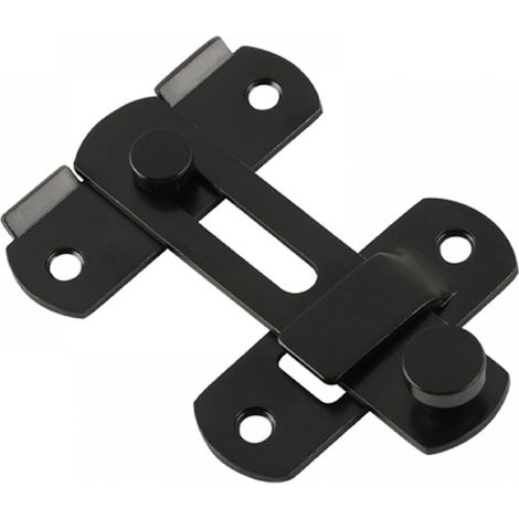 Loquet de porte basculant robuste, serrure de sécurité coulissante pour grange, clôture en bois, noir (petit modèle) (1/5)