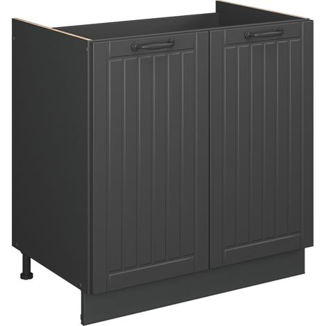 Mobile lavello cucina Fame-Line, Grigio scuro, 80 cm , PL Rovere, Vicco