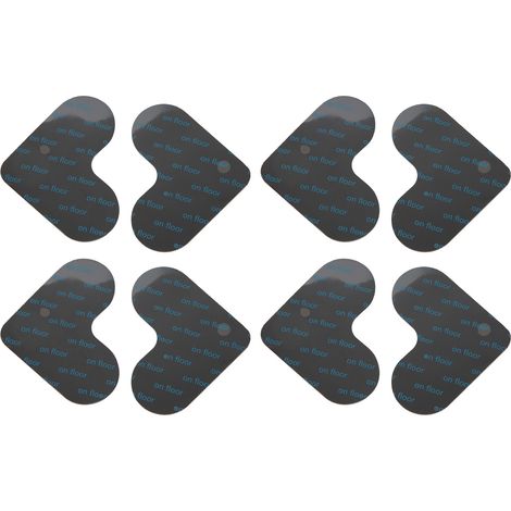 Lot de 8 sous-tapis noirs en forme de grand cœur, lavables, en PU, pour sols en bois dur (1/5)