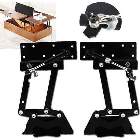 Coffee Table Lift-Up Spring Hinge, 1 Pair, 50kg/100lb, Multifunctional Pneumatic Spring Lifting Coffee Table Frame (1/5)