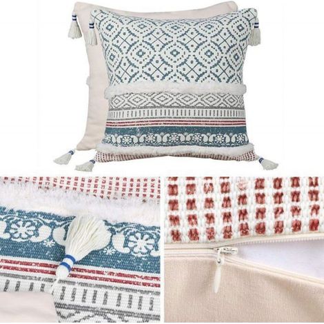 Housse de coussin imprimée rétro 45x45cm, housse de coussin de canapé, housse de coussin de bureau, bleuMHZB (1/4)