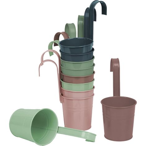 Lot de 10 pots de fleurs à suspendre, couleurs pastel