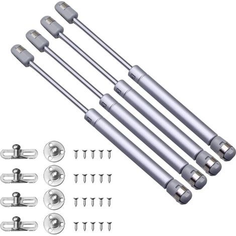 4Pcs 100N Verin Hydraulique, Amortisseur Porte Placard, Charnière Porte Placard, Ressort de Compression, Quincaillerie de Placards pour Levage Porte Armoire Meuble Cuisine Penderie à Chambre (1/5)
