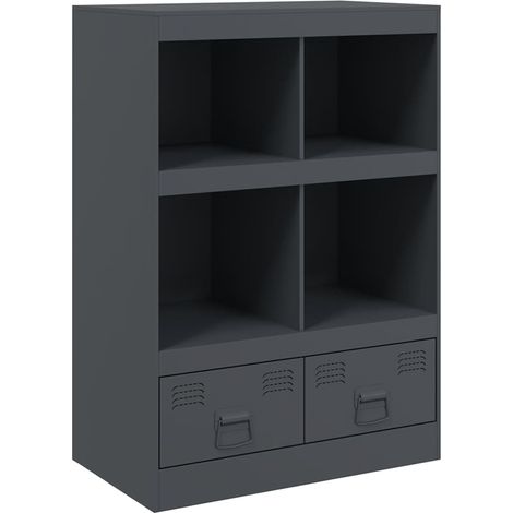 Credenza buffet cassettiera mobile contenitore organizer cucina soggiorno soggiorno alto 67 x 39 x 95 cm acciaio antracite 020032203