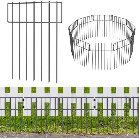 Lot de 12 clôtures pour animaux, 17 in(H) X 27 Ft(L) Clôture de jardin décorative, chien lapins piquets de défense pour jardin, forme en T. (1/5)