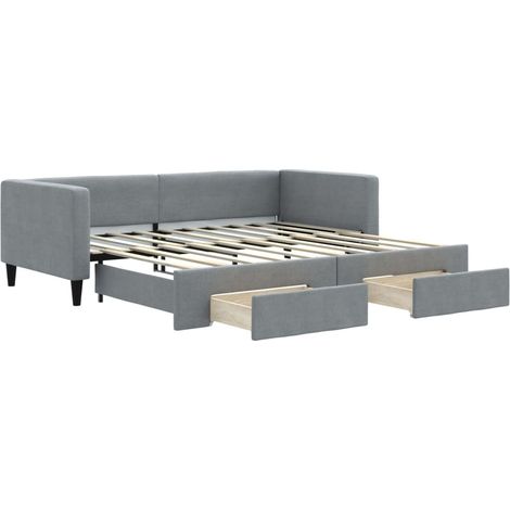 Maison Exclusive - Divano Letto Estraibile Cassetti Grigio Chiaro 90x190cm Tessuto