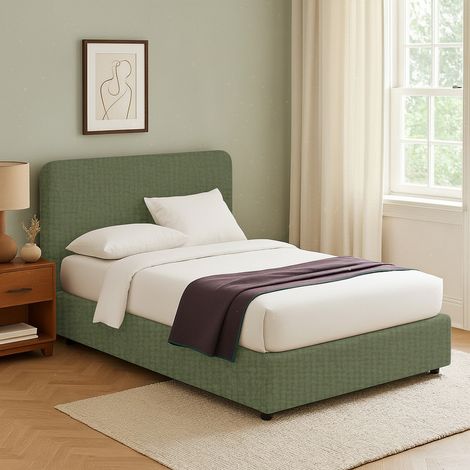 Letto Singolo Reading, Sfoderabile, Contenitore Made in Italy, Verde (1/5)
