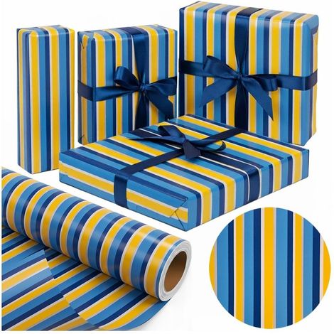 Papier décoratif rayures marines extra-résistant 38 cm x 20 m