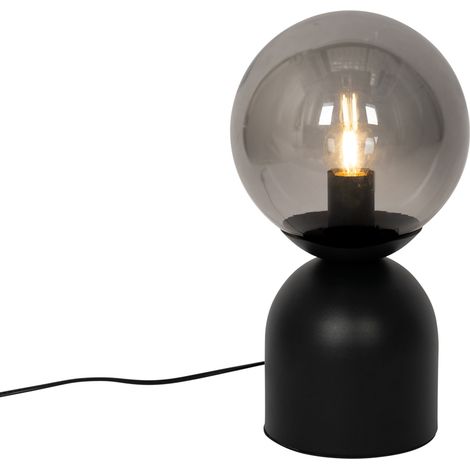 Hotel Chic Table Lamp Black with Smoke Glass - Pallon Trend