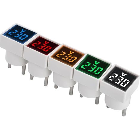 Voltmetro LED Digitale AC 50-500V – Design Moderno Compatto, Presa EU Tipo E – Plastica Resistente – Ideale per Controllo Tensione Casa e Ufficio (1/5)
